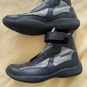 Prada men’s Sneakers Americas Cup Size US11. Hi Top Black/Gray. Excellent